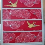 Mod Podge wallpaper dresser