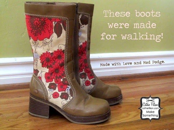 mod podge boots shoes
