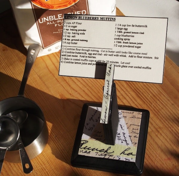 Mod Podge a DIY recipe holder