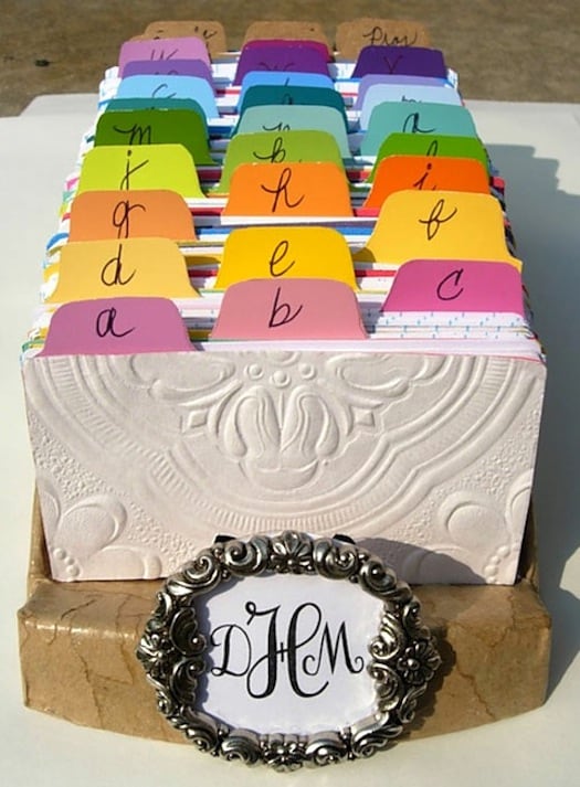Rainbow paint chip Rolodex