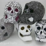 Scrapbook paper covered skulls