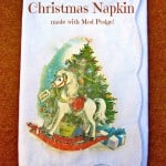 Mod Podge Photo Transfer Christmas napkin using a vintage image - great gift idea!