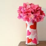 DIY valentine Mod Podge tissue paper vase