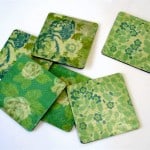 Easy Mod Podge coasters made from dollar supplies