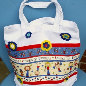 4th of July craft tote with Laura Kelly fabric