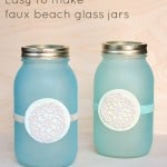 Easy to make faux beach glass jars