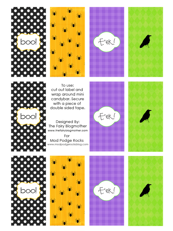 Free Printable Candy Bar Wrappers Halloween Coloring
