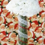 Easy festive ribbon holiday vase