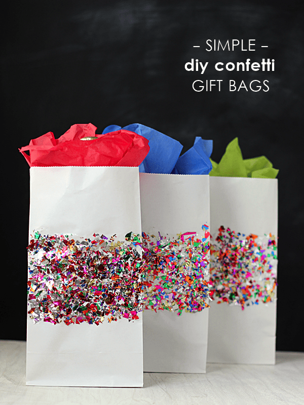 Gift wrap ideas DIY confetti bags Mod Podge Rocks