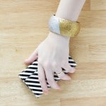Easy colorblocked glitter bangle