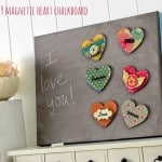 DIY magnetic heart chalkboard with Podgeable magnets