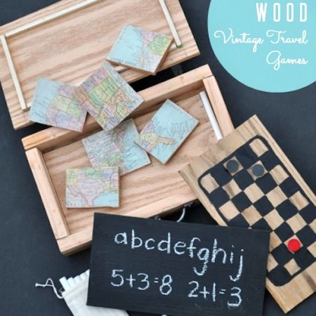 DIY Wooden Vintage Travel Games Set