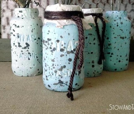 How to make faux speckled mason jars