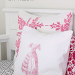 Vintage image transfer to a fabric pillow