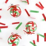 These confetti-inspired DIY Christmas ornaments pack a visual punch and are easy enough that kids and adults alike can make them.