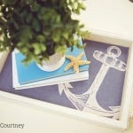 This wood tray was a $3 thrift store find - check out the before and after in this nautical upcycle using decoupage!