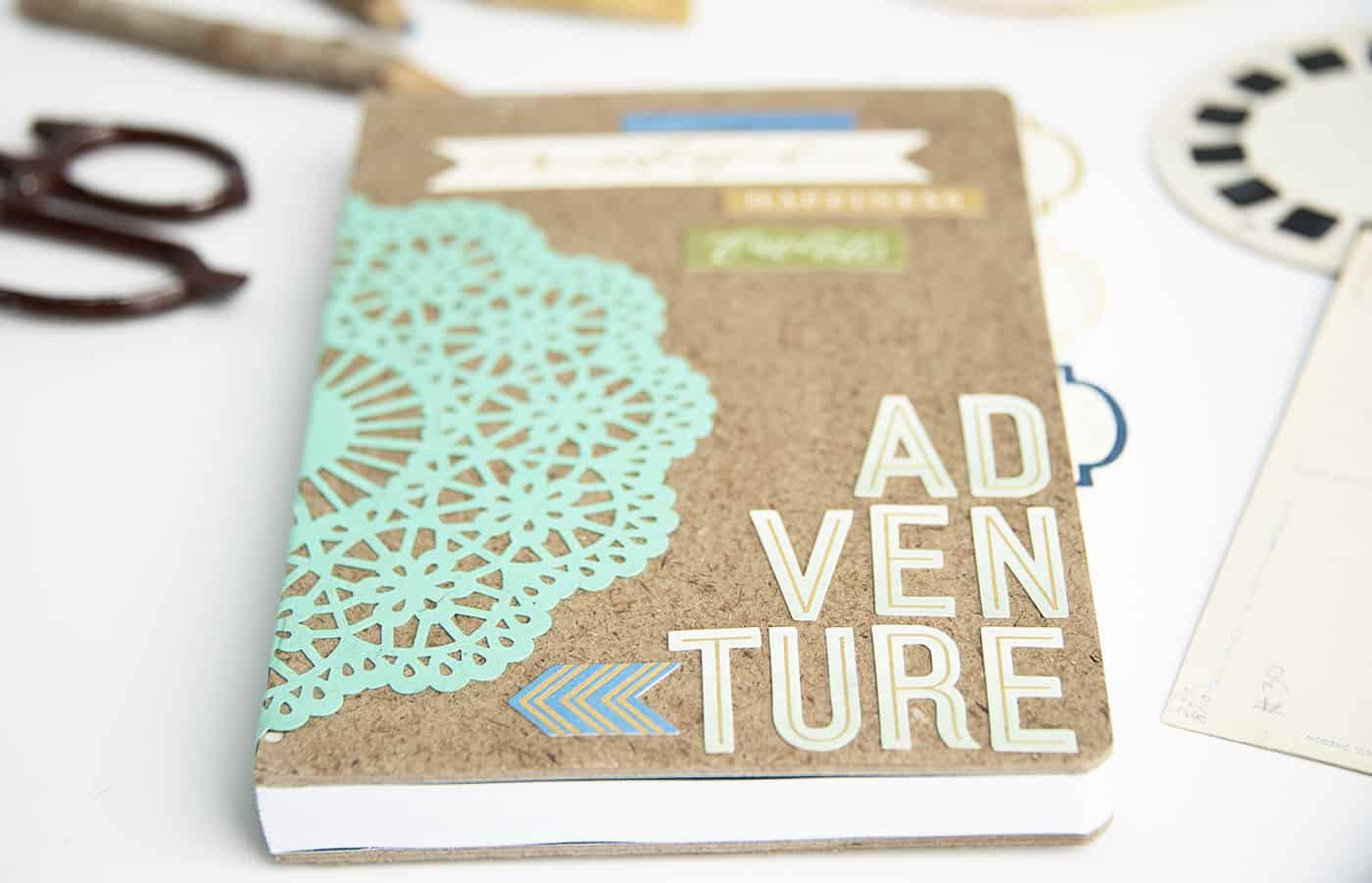 Adventure themed DIY notebook gift - Mod Podge Rocks