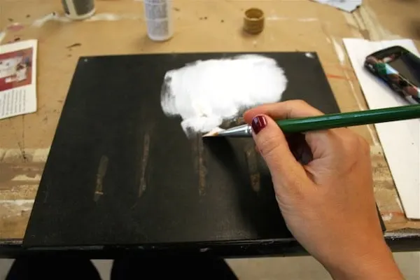 Paint the background of the art with white