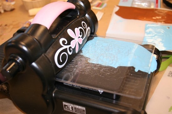 Place a window cling through a Sizzix