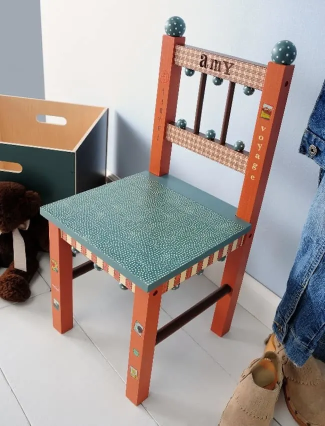 Decoupage Chair For Kids With Added Flair Mod Podge Rocks - Paint Ideas For Wooden Chairs