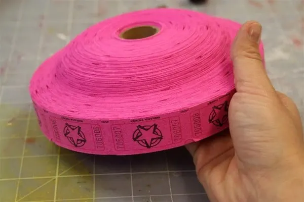 How to make a bowl from a carnival ticket roll