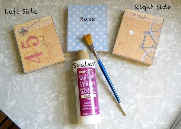 DIY letter holder pieces with FolkArt waterbase varnish