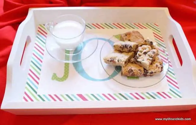 Christmas tray with cookies and milk for Santa