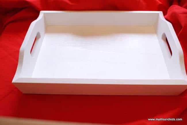 White wood tray