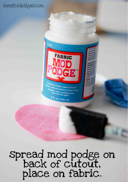 No sew appliques with Fabric Mod Podge
