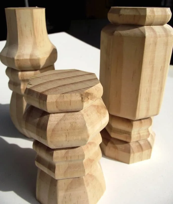 Table leg cut into three pieces