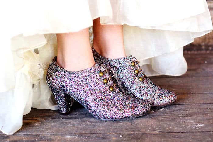 mod podge glitter shoes