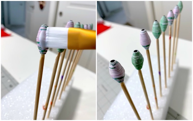 Seal paper beads with Mod Podge