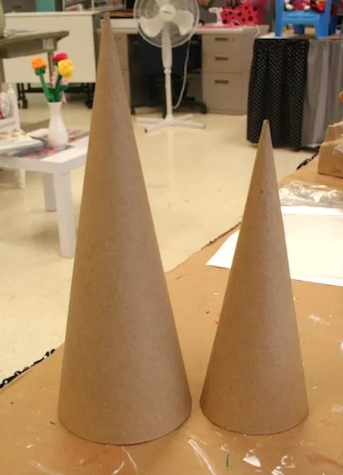 Two paper cones