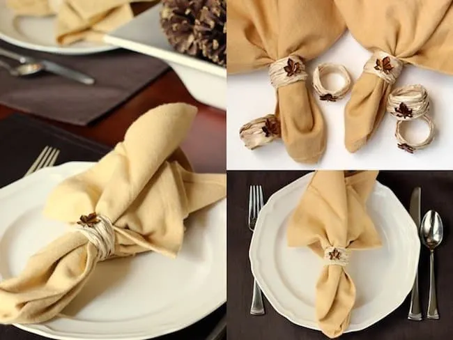 DIY napkin rings for autumn and Thanksgiving