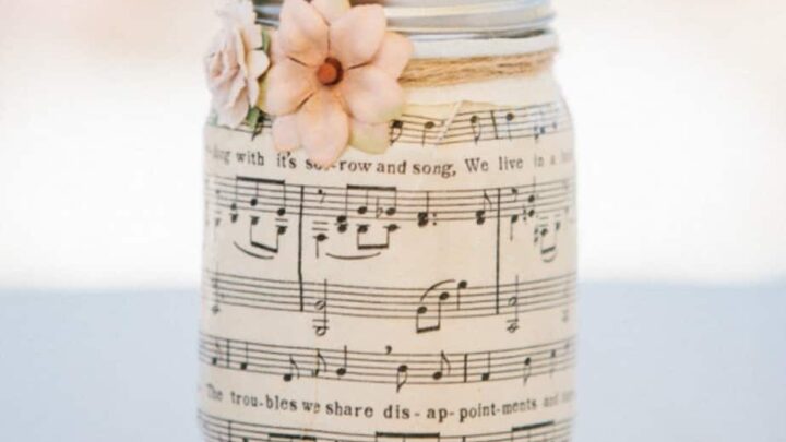 Sheet Music Mason Jar Centerpieces Mod Podge Rocks