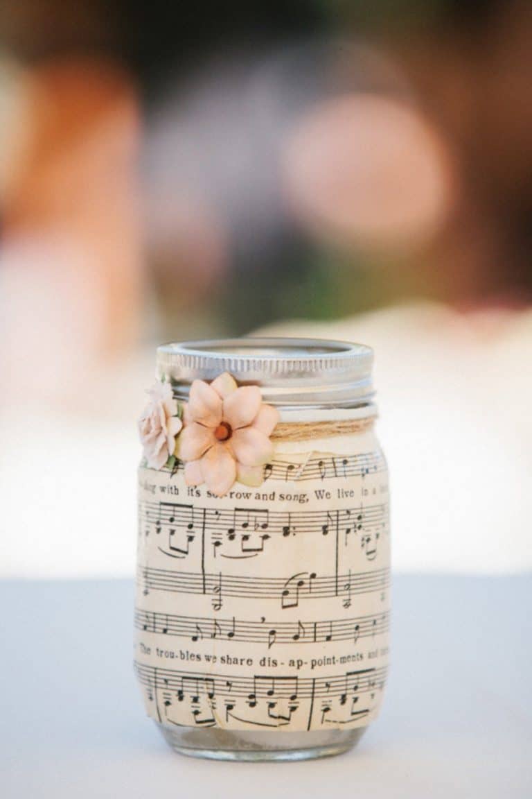 Sheet Music Mason Jar Centerpieces Mod Podge Rocks