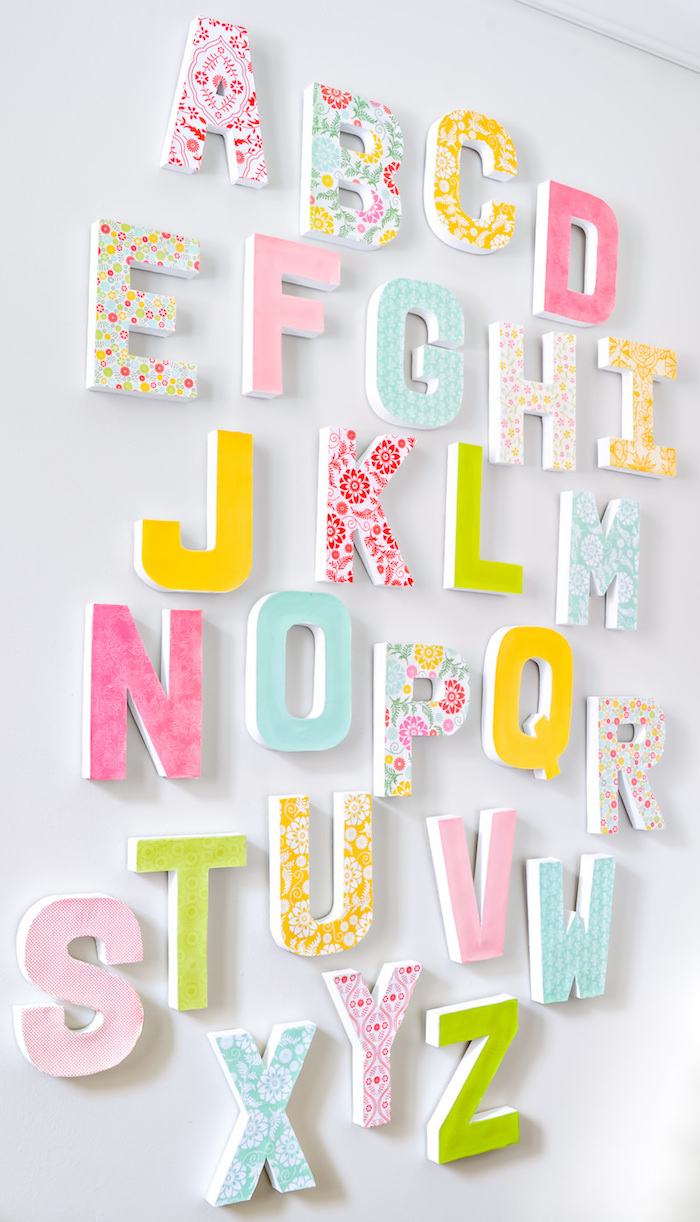 Wooden Alphabet Letters for DIY Crafts, 3D Letters for Home Wall