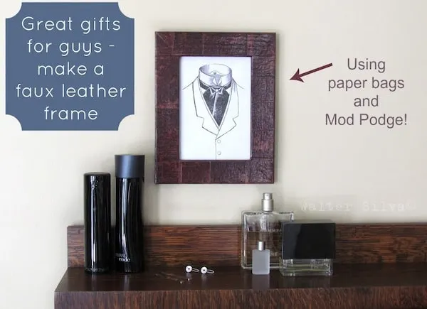 Faux Leather Frame With Paper Bags, How To Make Faux Leather From Brown Paper