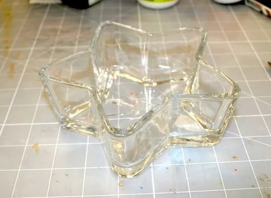 Star shaped glass dish from Dollar Tree