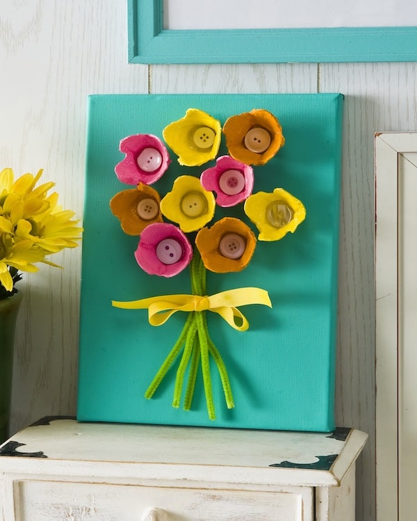 Easy Egg Carton Art On Canvas For Kids Mod Podge Rocks