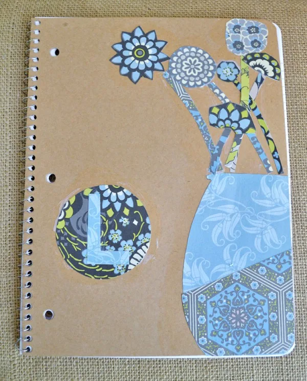 Decorated notebook covers with Mod Podge and scrapbook paper