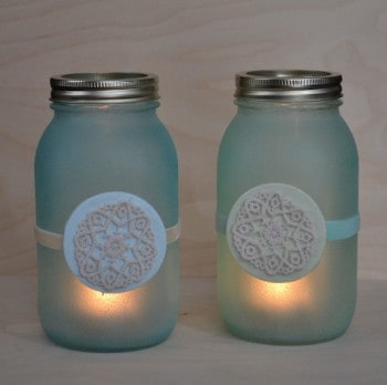 Mason Jar Lanterns With A Faux Beach Glass Finish - Mod Podge Rocks