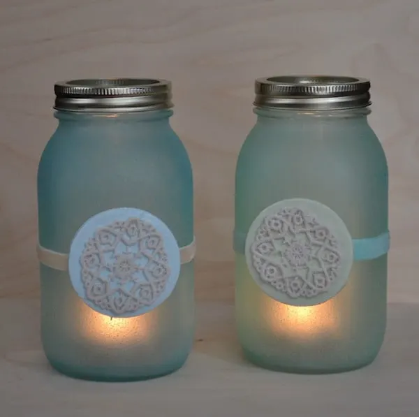 painted as sea glass 16oz Jar Candles