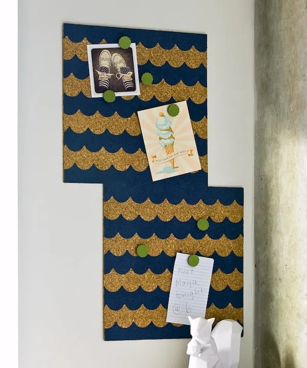 How to paint cork boards using stencil tape