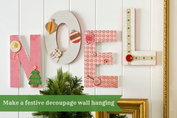 Easy NOEL Christmas wall hanging