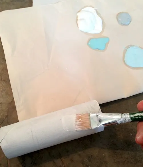 Painting a toilet paper roll white