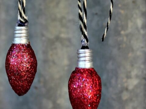 glitter bulb string lights