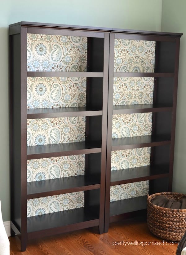 Decoupage Bookcase With Fabric Mod Podge Rocks