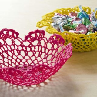 I used doilies from the dollar bins and Mod Podge Stiffy in this unique doily bowl project! You can make one with any size doily.