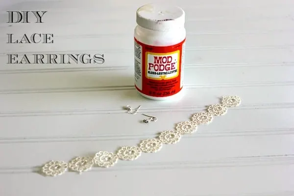 DIY lace earrings made with Mod Podge